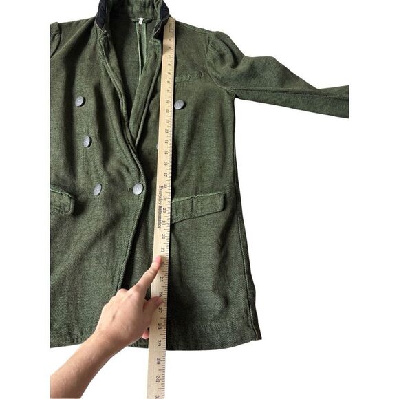 Free People Military Jacket Olive Green size XS Button Front Blazer Oversized - Picture 6 of 12